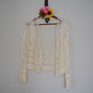 🔥 SALE 🔥 Angie Lace Cream Jacket Blouse S